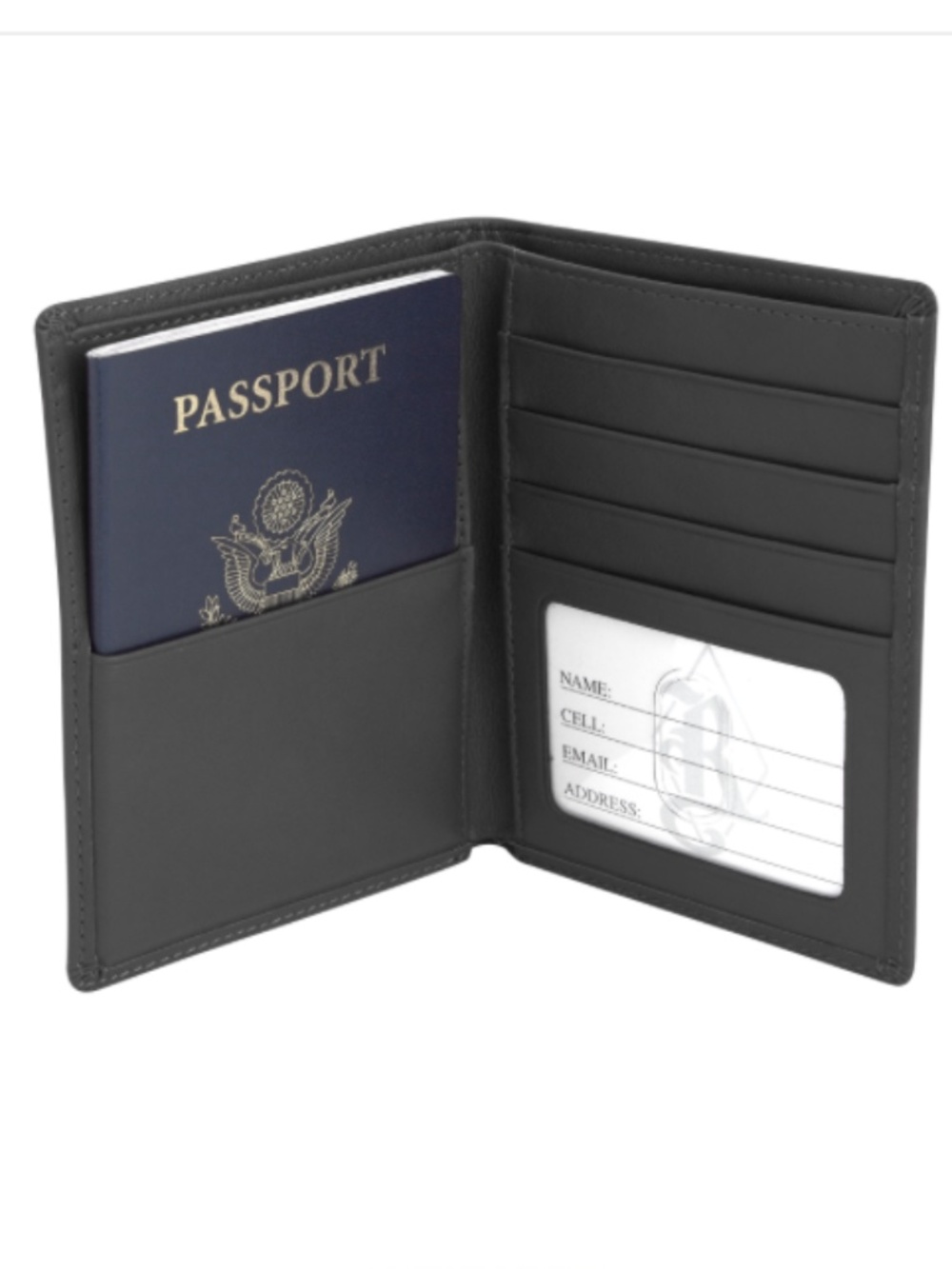 ROYCE - RFID Blocking Passport Travel Wallet, Black